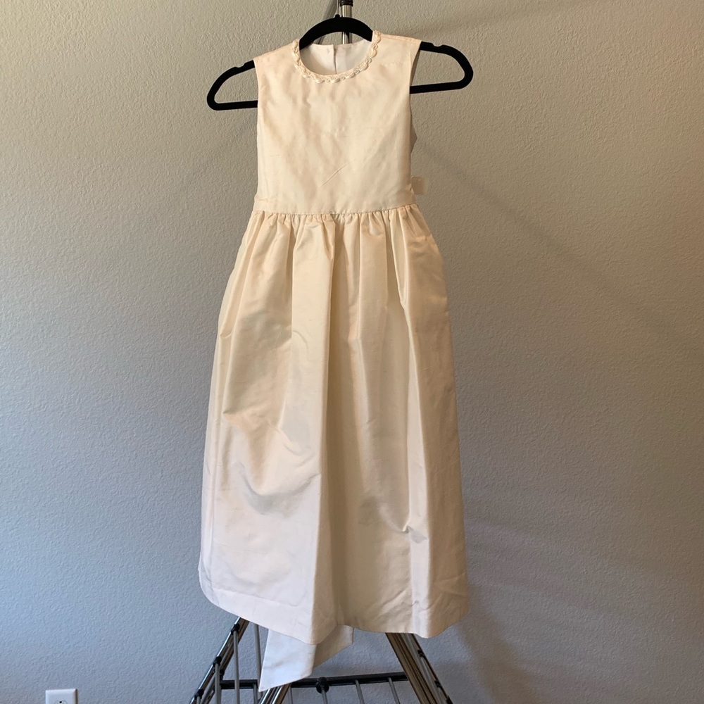 White Satin Flower Girl Dress size 6